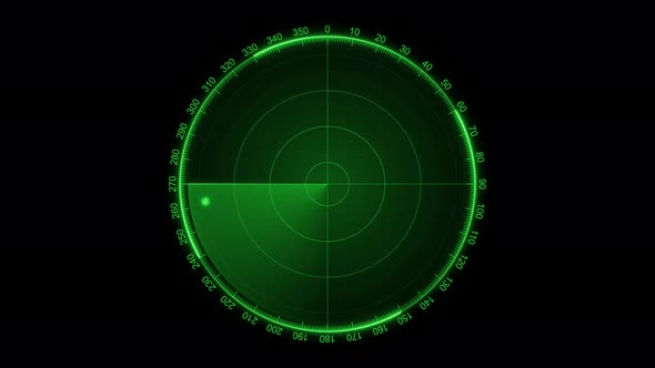 Green Color Radar HUD Animated On Black Background alt