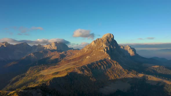 Sunrise in the Province of Bolzano, Dolomites, Bird's-eye View of Mountains and Valleys