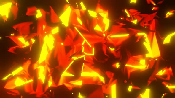 Abstract Looped 3d Background with Moving Left to Right Red Yellow and Black Polygon Planes Like a