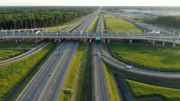 Transport Interchange with Different Roads and White Marking alt