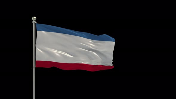 Crimea Flag Medium Shot Waving Looping Animation Include Alpha
