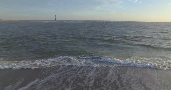 Aerial of Morris Island Lighthouse at Folly Beach alt