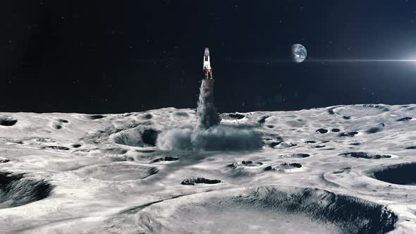 Rocket Launching from the Surface of the Moon