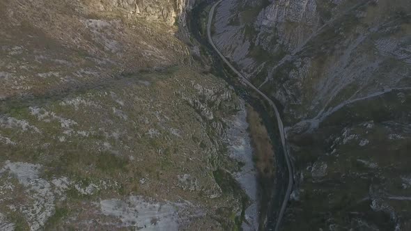 Drone View Of Sohodol River Valley