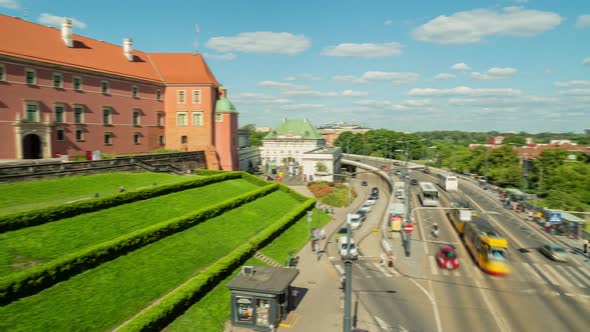 Hyperlapse of road on Krakowskie Przedmiescie in Warsaw