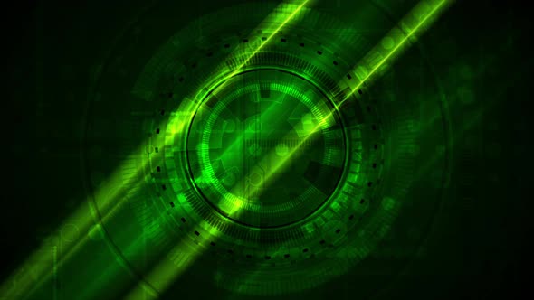 Bright Green Glowing Technology HUD Gear