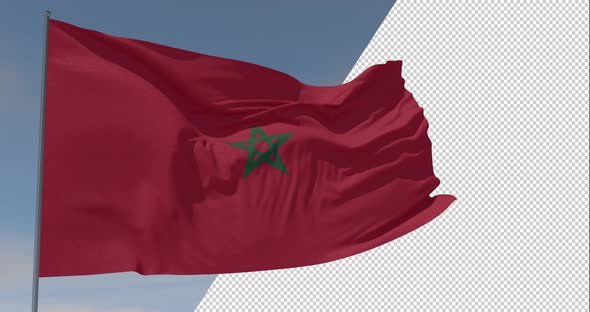 flag Morocco patriotism national freedom, seamless loop, alpha channel alt