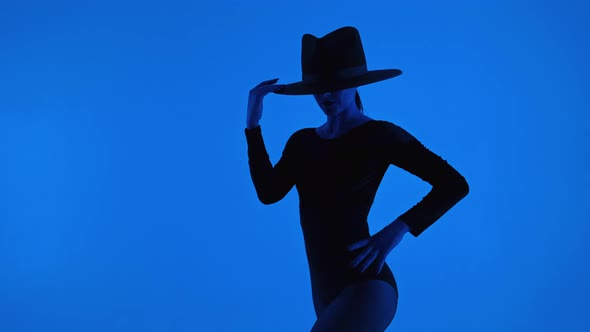 Amazing Lady Isolated on Blue Background alt