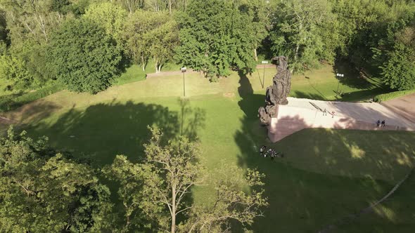Kyiv, Ukraine: Babi Yar. Memorial Mass Murder of Jews. Aerial View alt