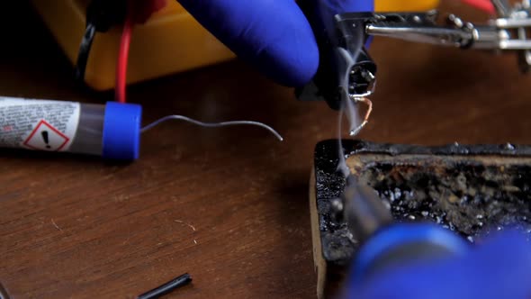 Smoke Appears From Blowtorch and Rosin Soldering Socket alt