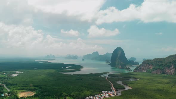 Aerial View of Toh Li View Point PhangNga Province Thailand alt