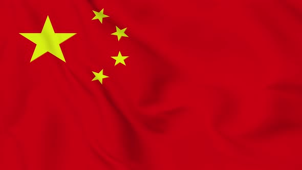 china  flag seamless closeup waving animation. Vd 2052