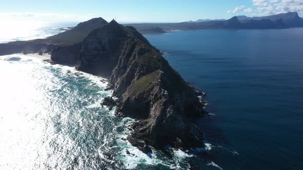 Aerial View of Cape of Good Hope with Small Lighthouse