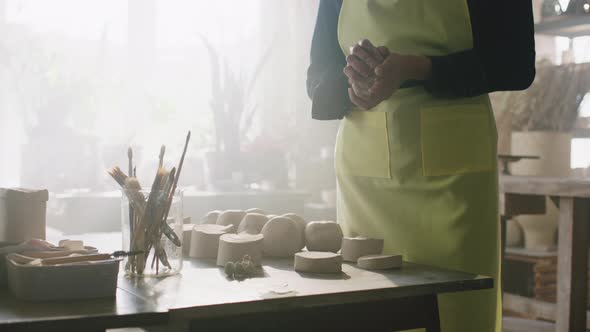 Woman Is Working In Pottery Workshop alt