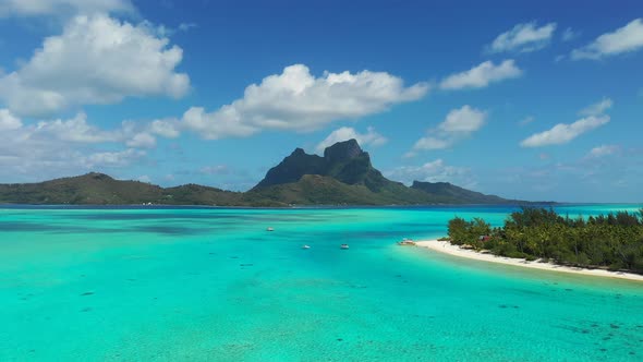 Aerial Bora Bora Lagoon With Tropical Island In Foreground alt