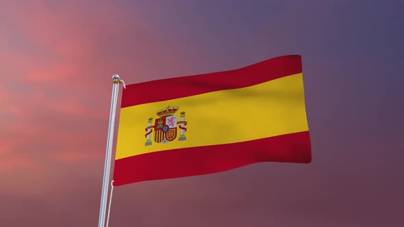 Flag Of Spain Waving 4k alt
