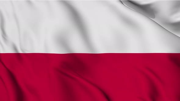 Waving flag of Poland loop animation. alt