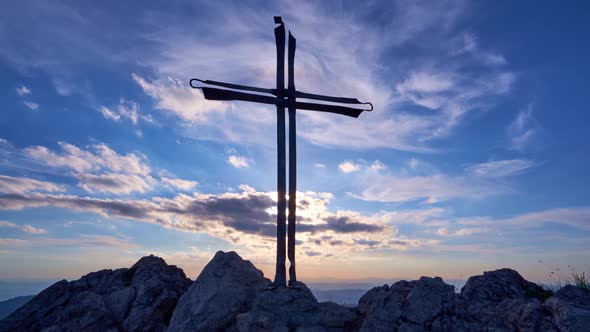 Christian Cross on a Rock
