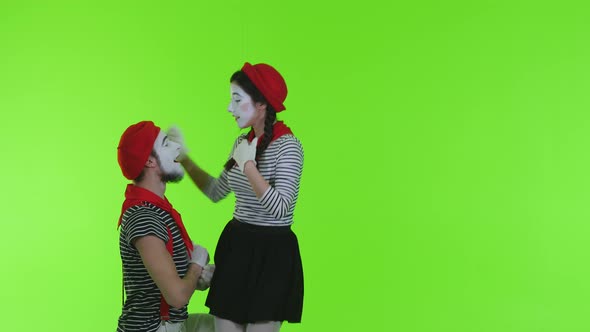 Enamored Mimes On A Transparent Background
