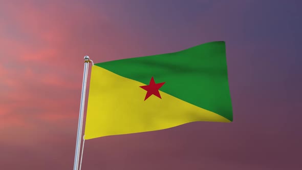 Flag Of French Guiana Waving alt