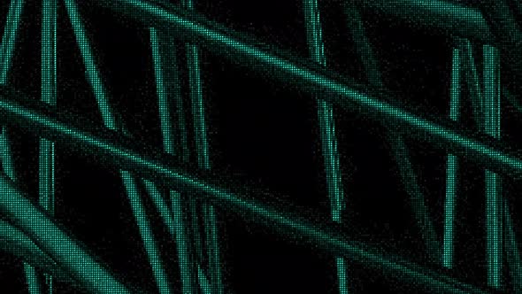 Abstract 3D Dark Green Straight Stripes Flowing Slowly on a Black Background alt