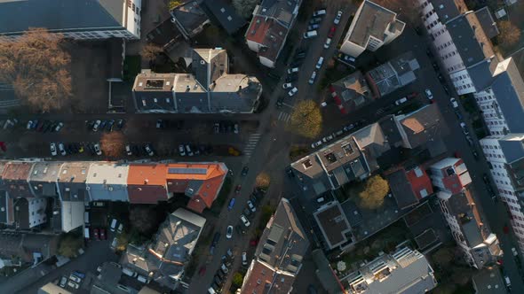 Aerial Birds Eye Overhead Top Down View of Streets in Bornheim Neighbourhood alt
