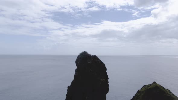 Aerial view of Ilheus da Rib in Madeira, Portugal. alt