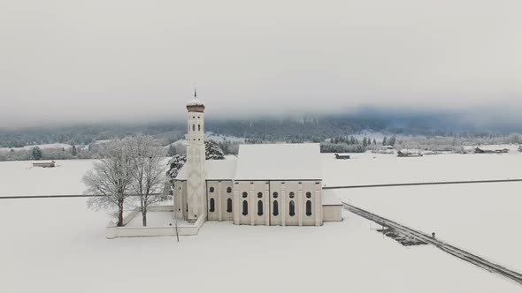 Aerial View of St. Coloman Church in Southern Germany