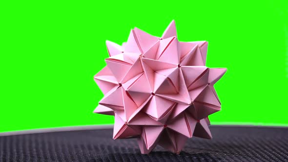 Pink Origami Spiky Ball. alt