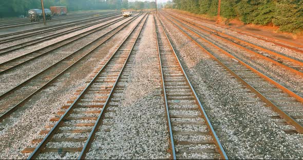 Railway Tracks with Switches and Interchanges at a Main Line Cargo Platform alt
