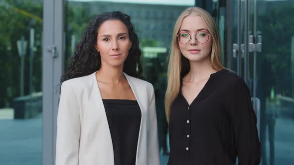 Portrait of Two Modern Confident Independent Businesswomen Professional Leaders Coaches or alt