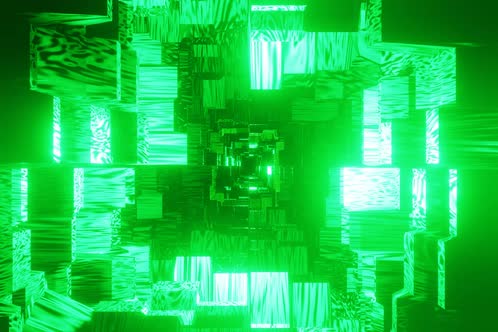 Green Sci-fi Futuristic tunnel seamless looping background.