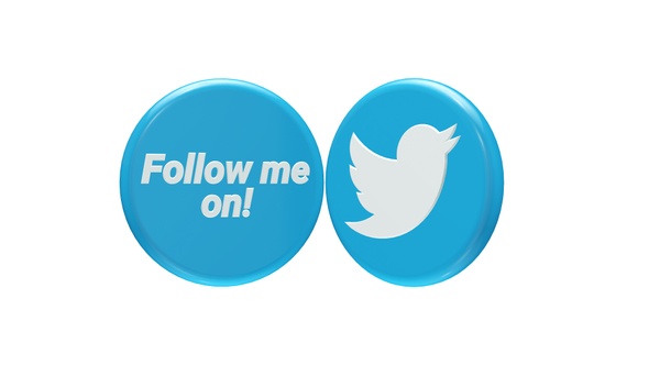 3D Twitter Icon Follow Me On alt