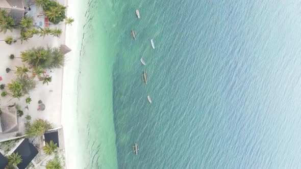 Zanzibar Tanzania  Vertical Video of the Ocean Near the Coast Slow Motion alt