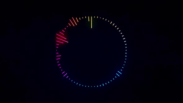 Abstract Colorful Audio Ring Equalizer on a Black Background
