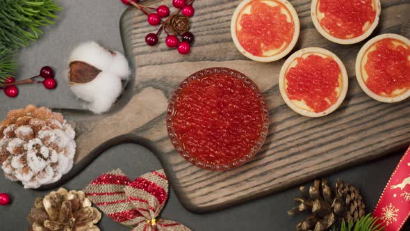 Red Caviar on Festive Dinner Top View alt