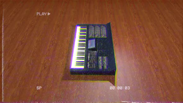 Digital Synthsizer Keyboard Vhs 80's Loop
