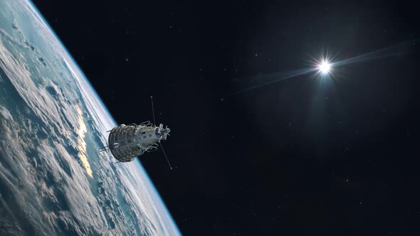 Sputnik 3 Satellite Entering Earth Orbit alt