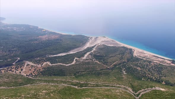 Aerial view of mountains in Albania alt
