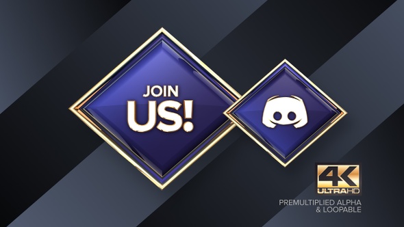 Discord Join Us! Rotating Sign 4K Looping Design Element alt