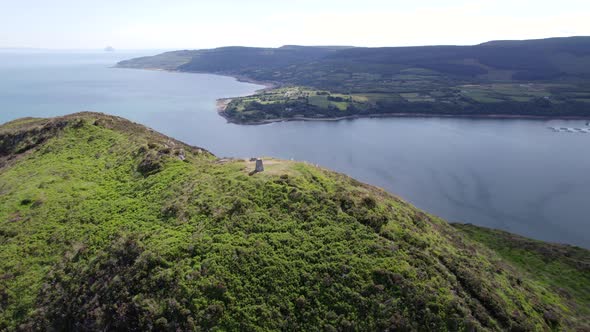 The Summit of The Holy Isle in Scotland Overlooking the Firth of Clyde alt