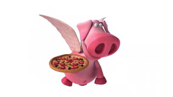 Flying pig - computer animation alt