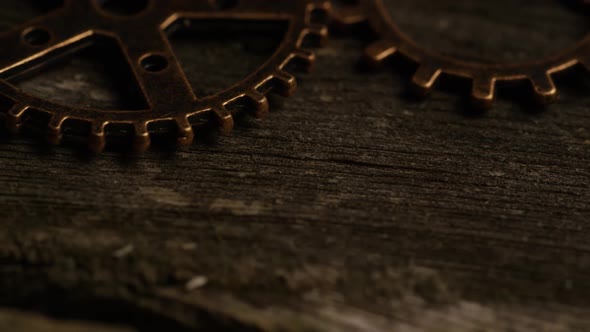 Rotating stock footage shot of antique and weathered watch faces - WATCH FACES 039 alt