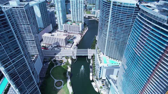 Cityscape Miami Florida United States. Touristic landmark of city. alt