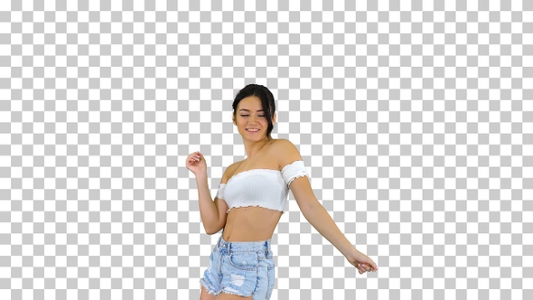 Beautiful Latin woman dancing, Alpha Channel alt