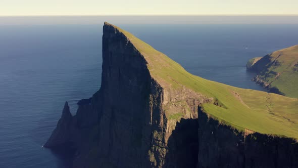 Drone Shot Of Mylingur Mountain On Streymoy Island, Stock Footage ...