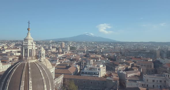 aerial view of Catania city near the main Cathedral alt