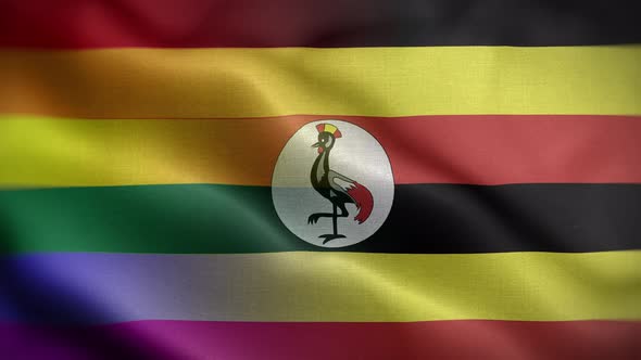 LGBT Uganda Flag Loop Background 4K