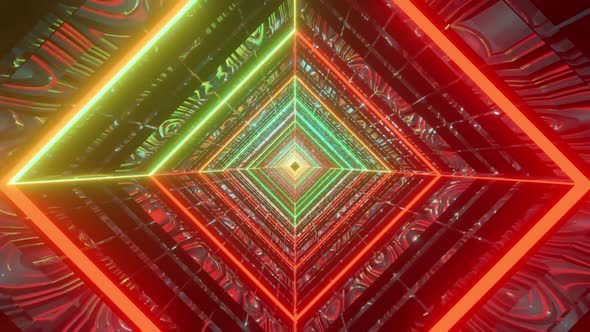 Space Cosmo Tunnel With Rhombus And Stars Vj Loop Background 4K alt
