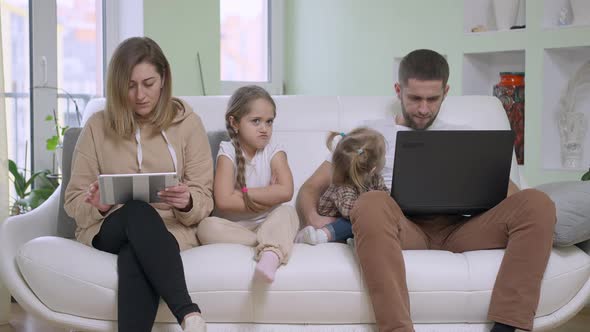 Disappointed Little Beautiful Girl with Dissatisfied Facial Expression Sighing Looking at Camera As alt